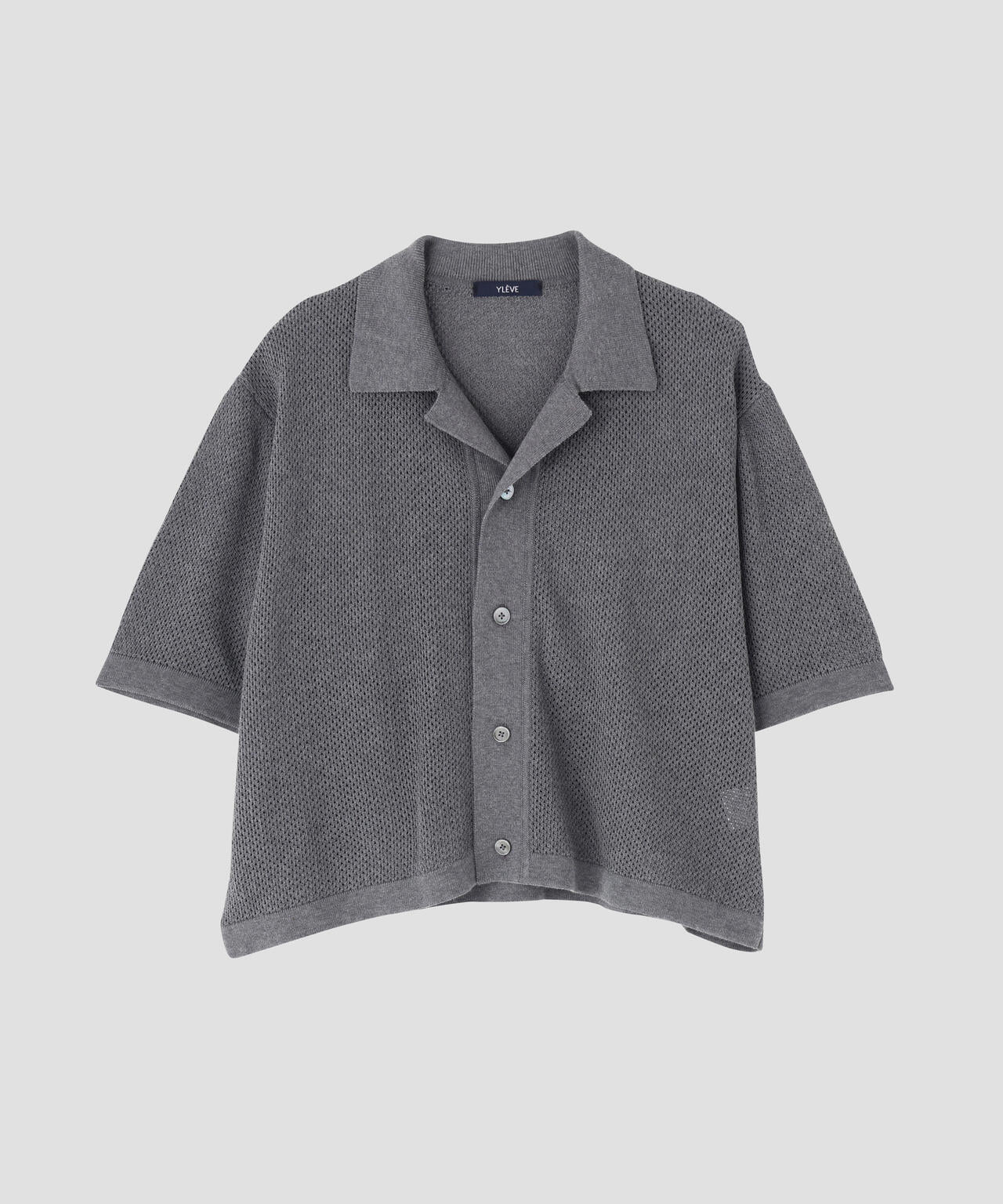 YLEVE / ICE COTTON OPEN COLLAR KNIT