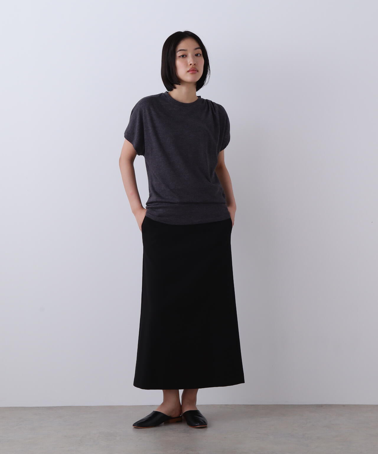 YLEVE / TETRON COTTON SLUB YARN JERSEY SLEEVELESS PULLOVER
