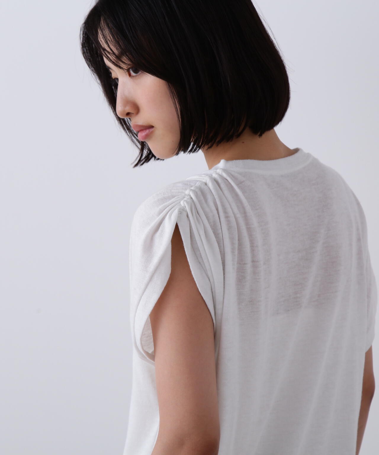 YLEVE / TETRON COTTON SLUB YARN JERSEY SLEEVELESS PULLOVER