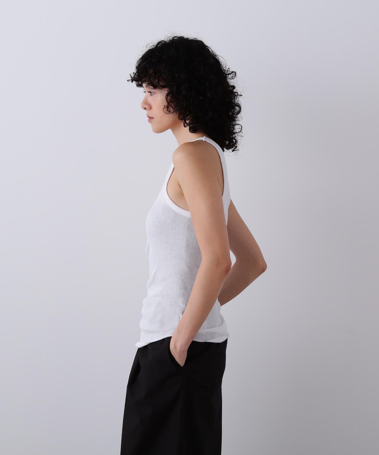 YLEVE / ORGANIC COTTON LOOP-WHEELED RIB TANK TOP