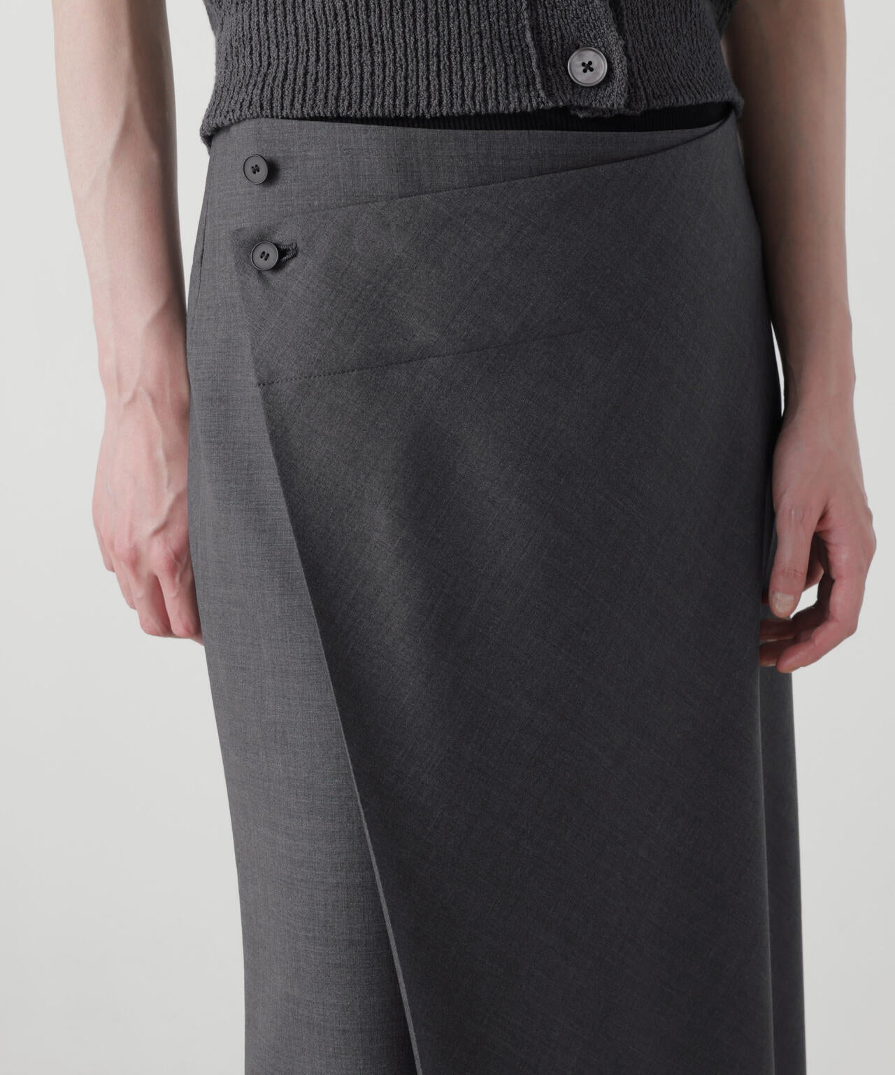 YLEVE / SUPER140's WOOL TROPICAL SKIRT