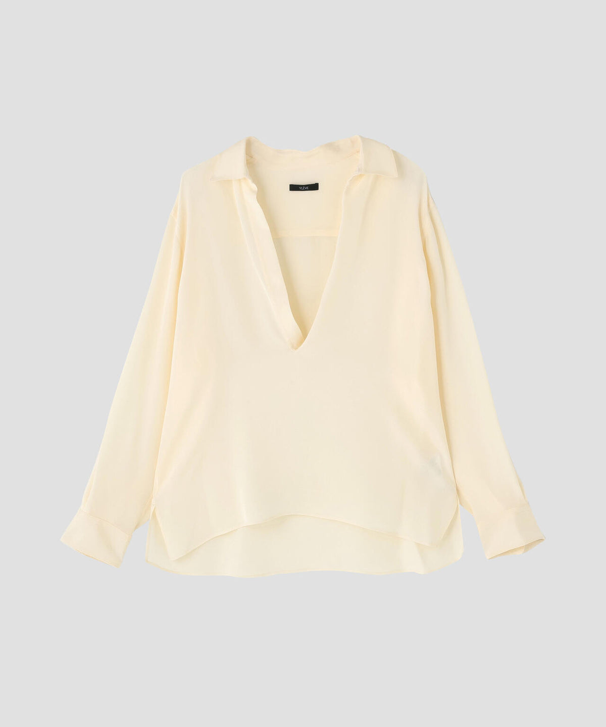 YLEVE / SILK DE CHINE SKIPPER SHIRT