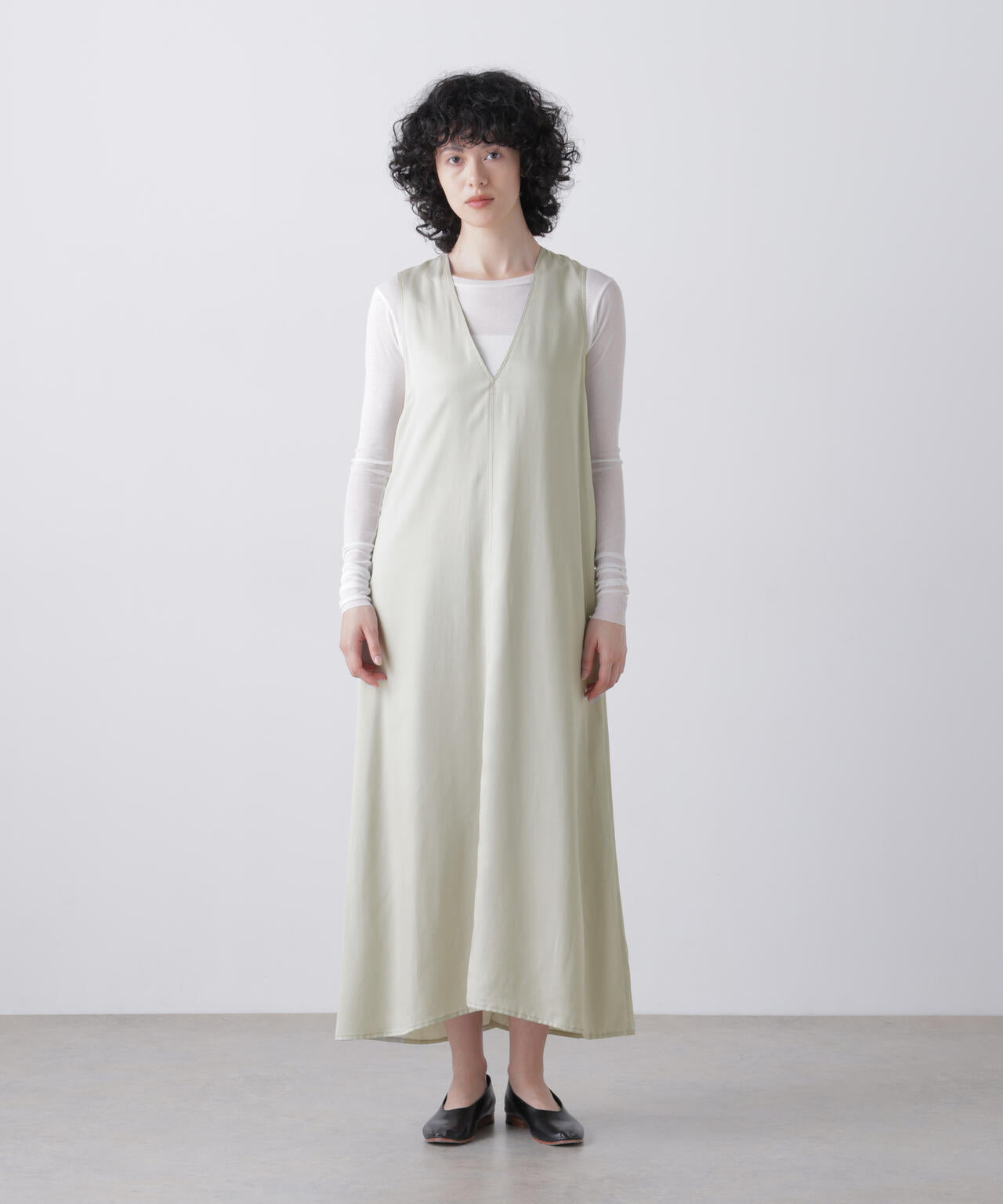 YLEVE / FIBRILLATED SATIN A - LINE DRESS