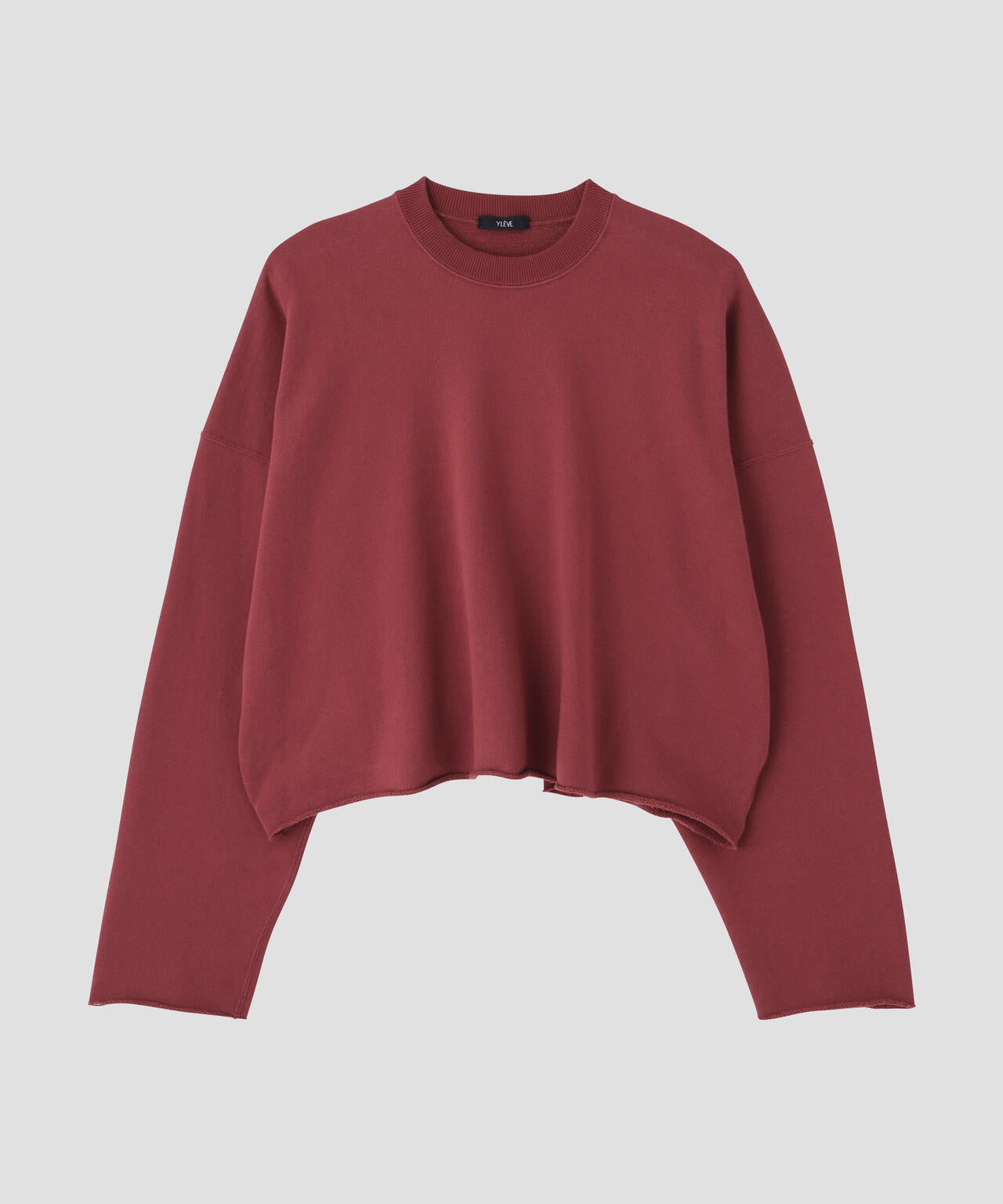 YLEVE / SOFT COTTON CUT OFF SWEAT SHIRT