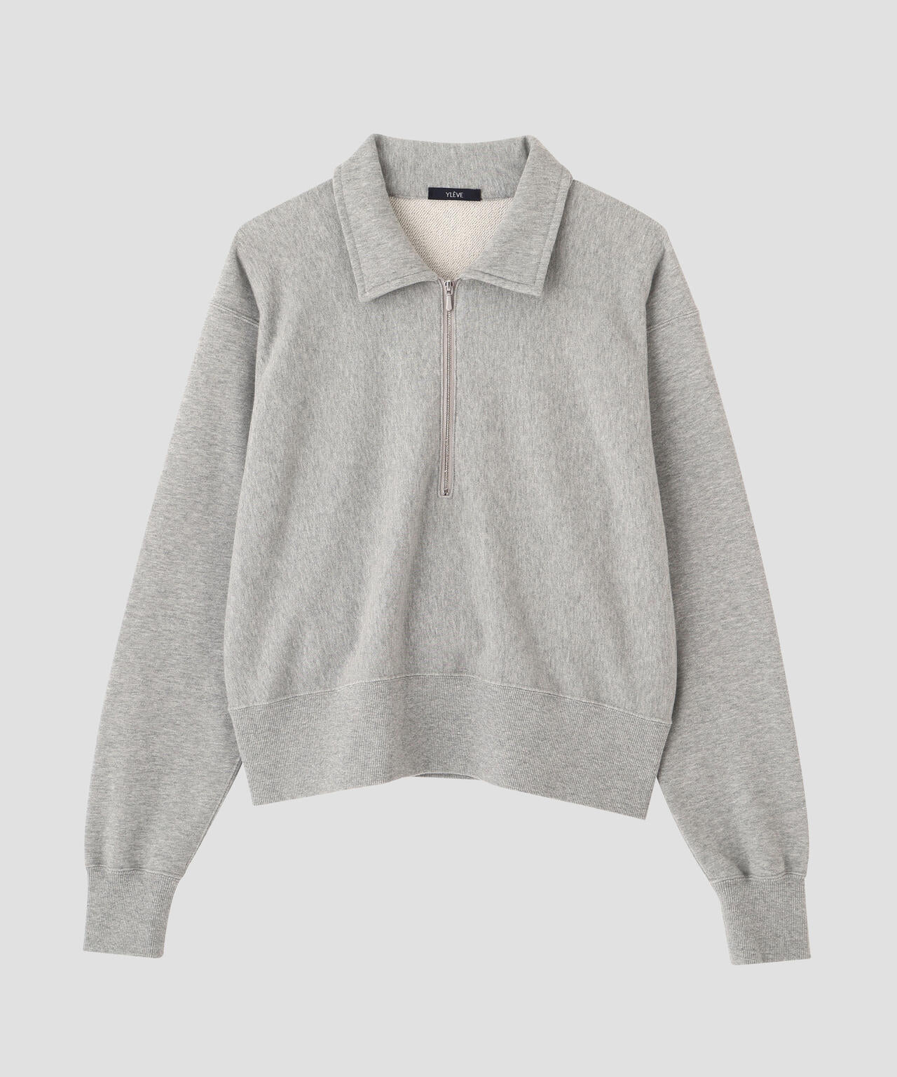 YLEVE / SOFT COTTON HALF ZIP SWEAT SHIRT