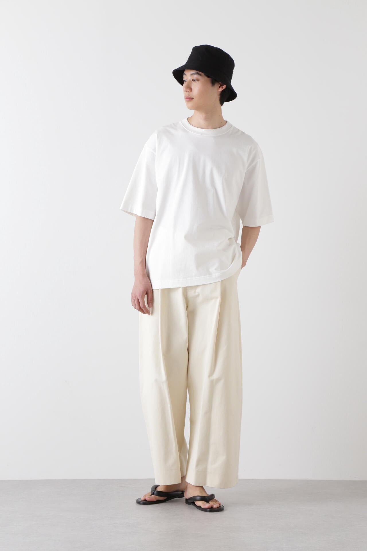 STUDIO NICHOLSON / PEACHED COTTON TWILL DEEP PLEAT VOLUME PANT