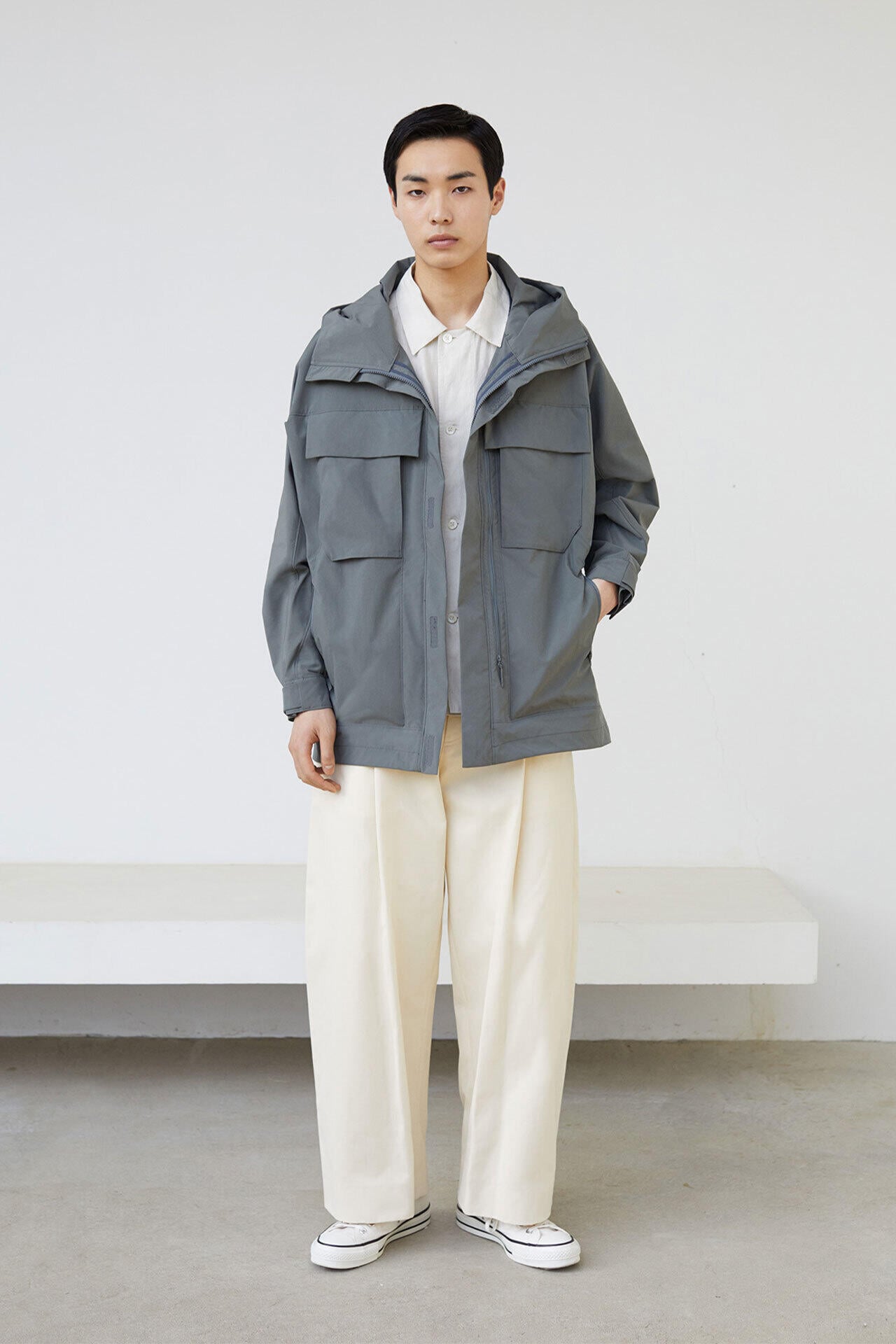 STUDIO NICHOLSON / PEACHED COTTON TWILL DEEP PLEAT VOLUME PANT