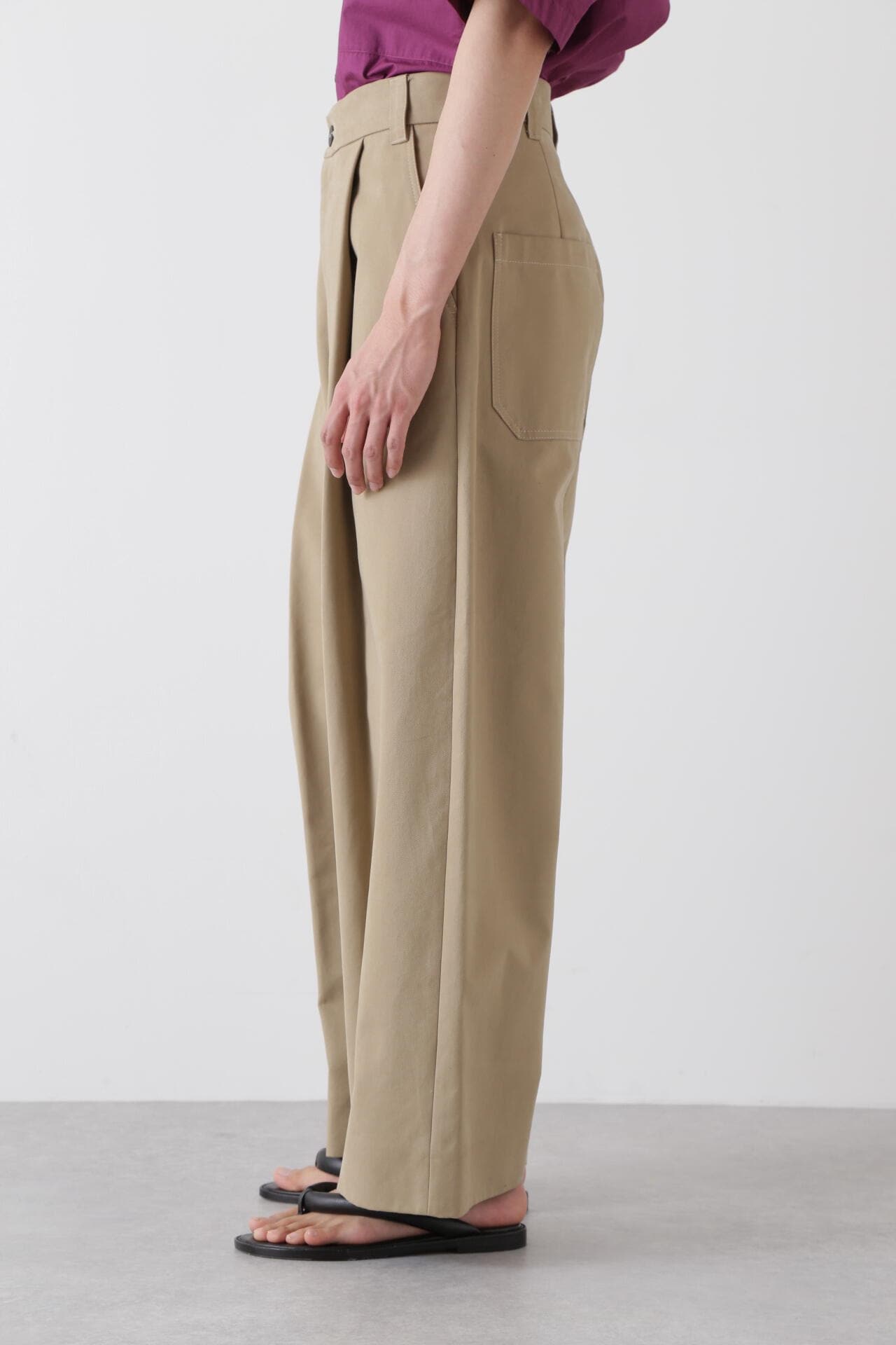 STUDIO NICHOLSON / PEACHED COTTON TWILL DEEP PLEAT VOLUME PANT