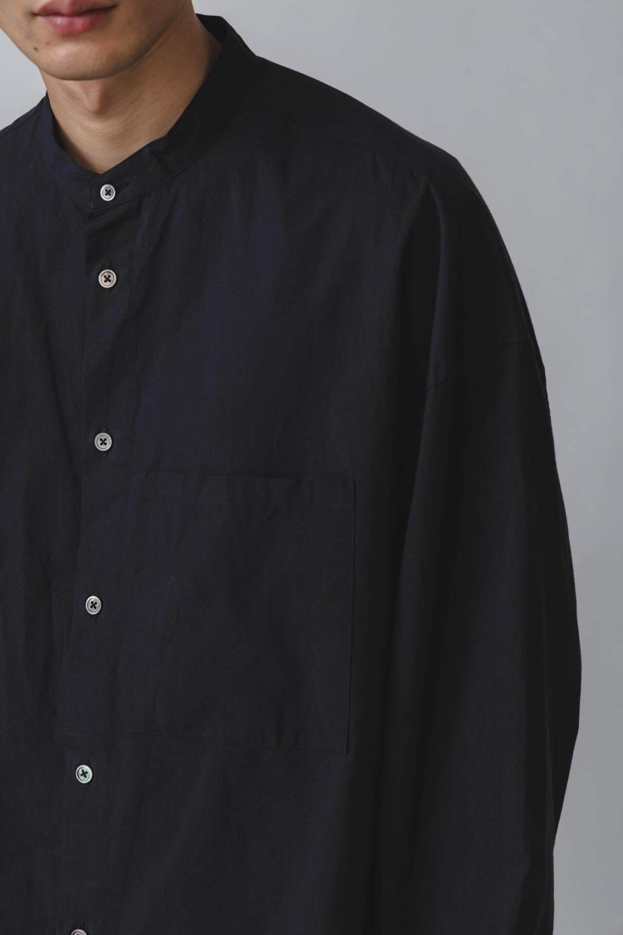 GOODNEIGHBORS SHIRTS / BASUKIA  BAND COLLAR SH