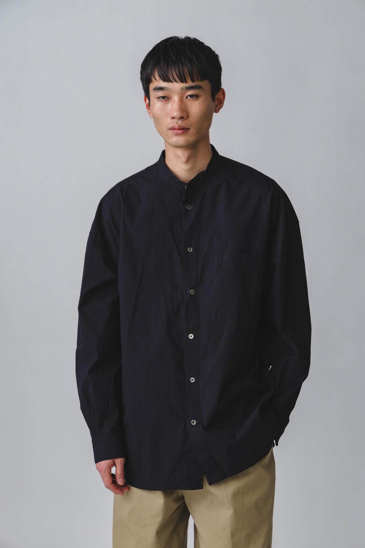 GOODNEIGHBORS SHIRTS / BASUKIA  BAND COLLAR SH