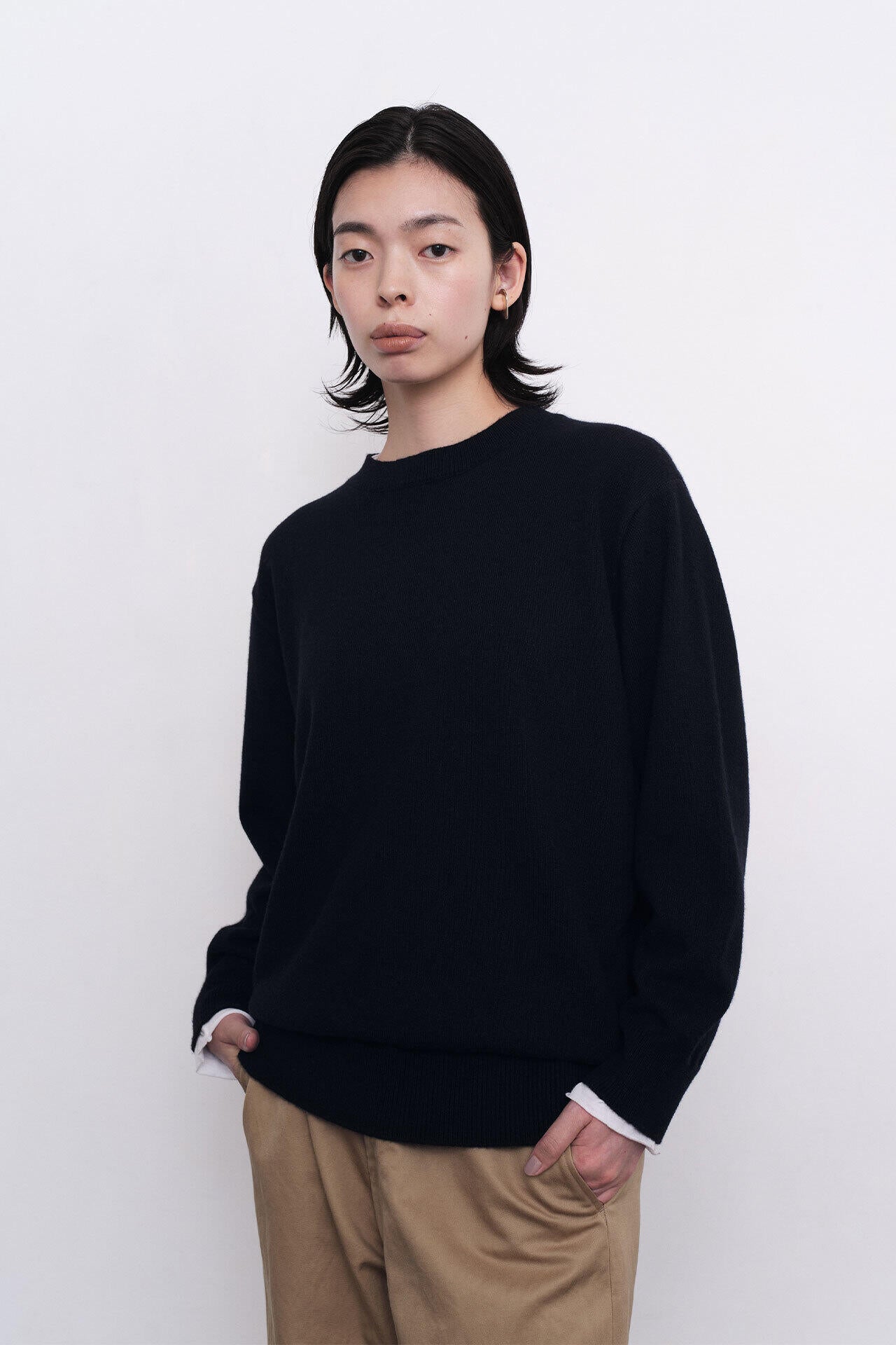 ［別注］Yonetomi / NEW BASIC CASHMERE KNIT P/O
