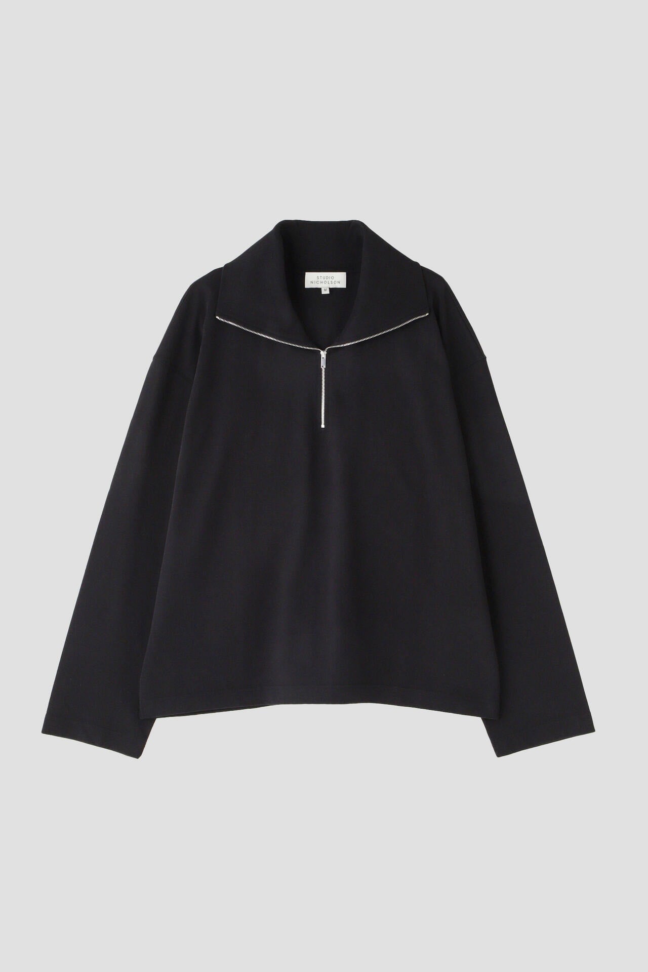 STUDIO NICHOLSON / DRY HEAVY COTTON ZIP THROUGH ROLL NECK