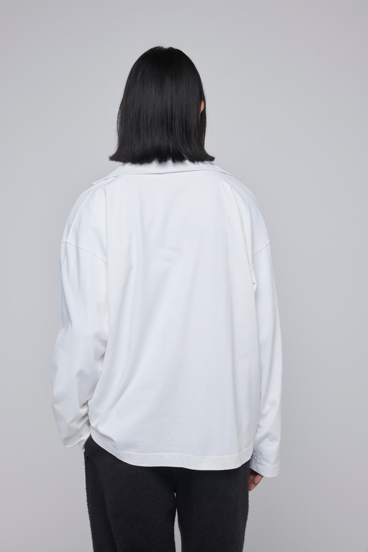 STUDIO NICHOLSON / DRY HEAVY COTTON ZIP THROUGH ROLL NECK