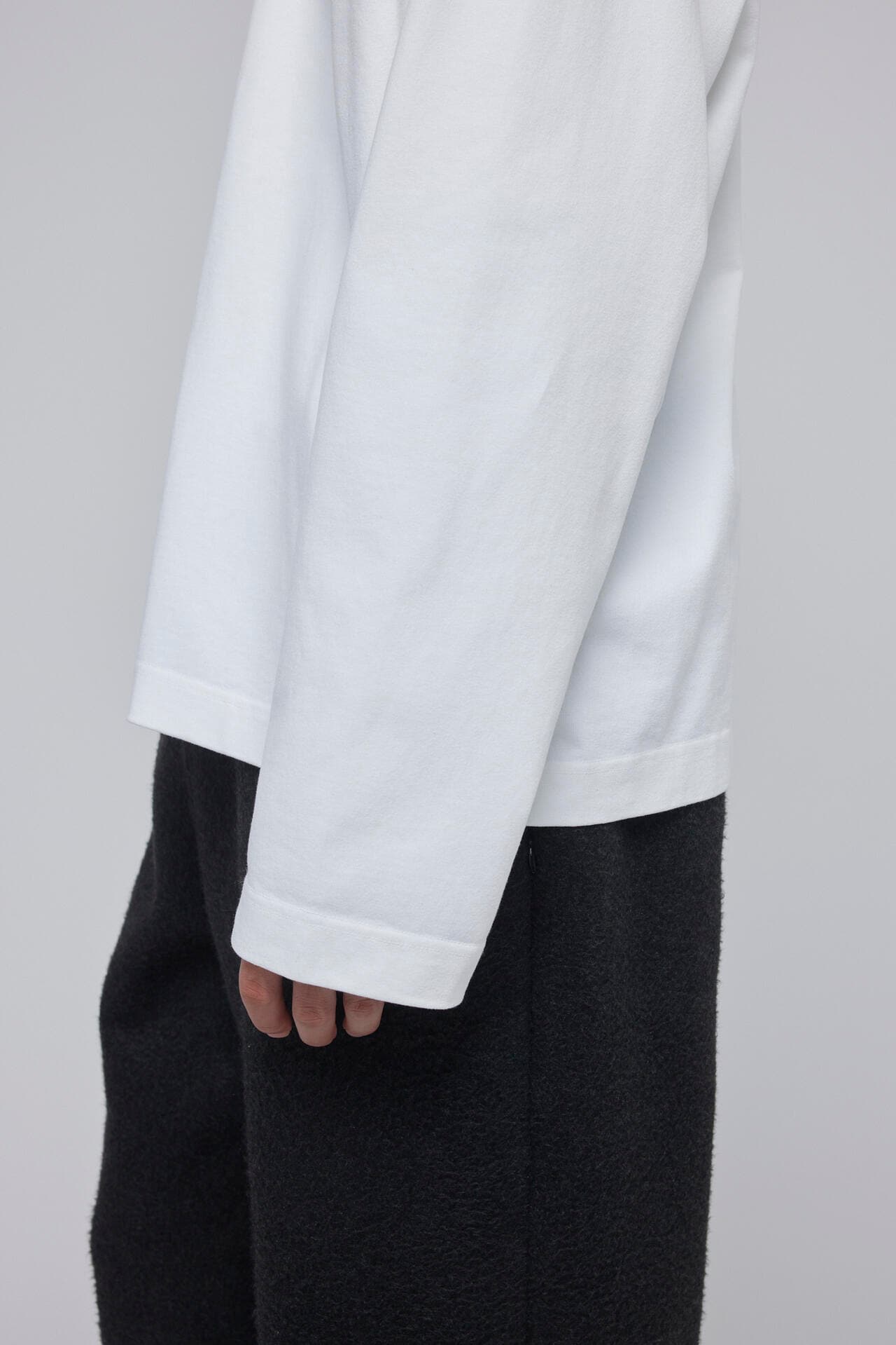 STUDIO NICHOLSON / DRY HEAVY COTTON ZIP THROUGH ROLL NECK
