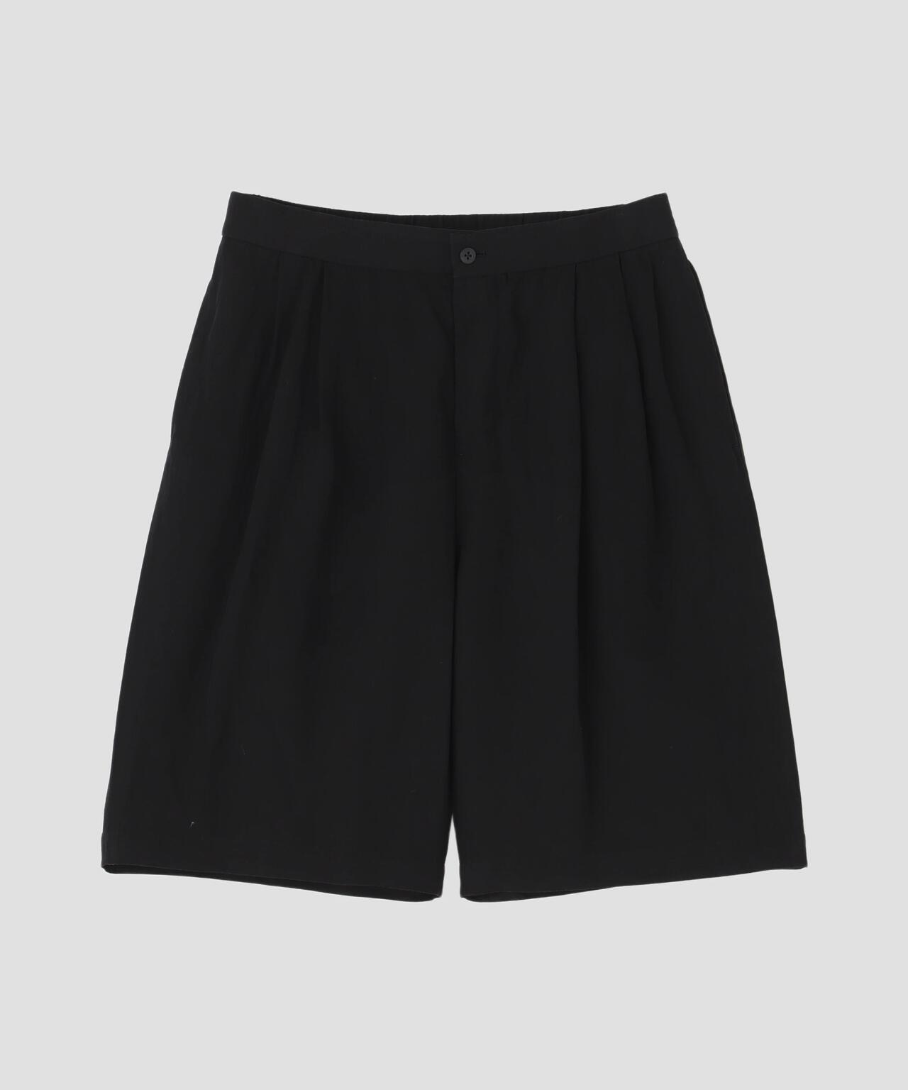 ATON / COTTON LINEN VOILE TWO TUCKED EASY SHORTS