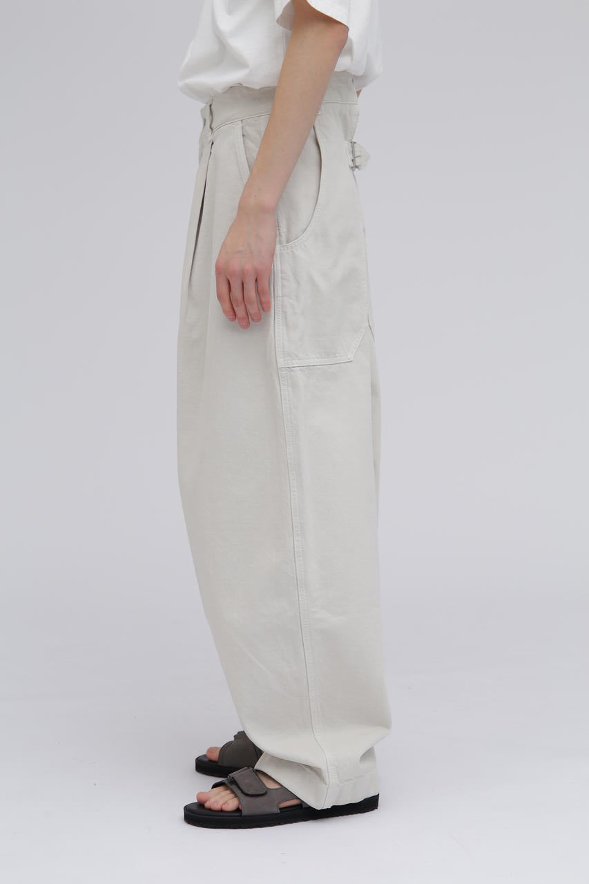 STUDIO NICHOLSON / ARCHIVE MODEL STRIPE DENIM PLEATED CARPENTER PANT