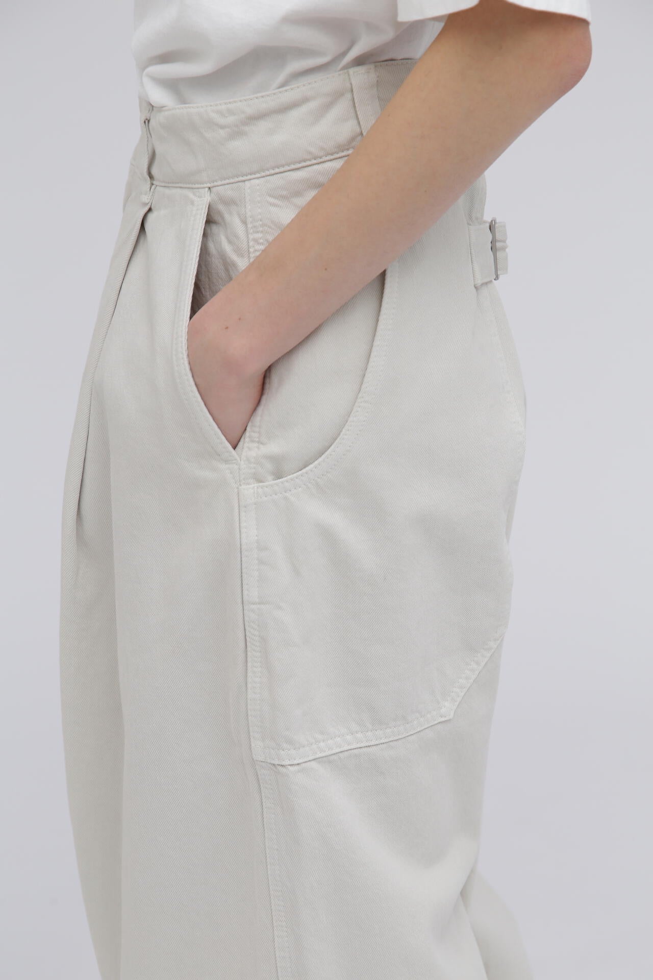 STUDIO NICHOLSON / ARCHIVE MODEL STRIPE DENIM PLEATED CARPENTER PANT
