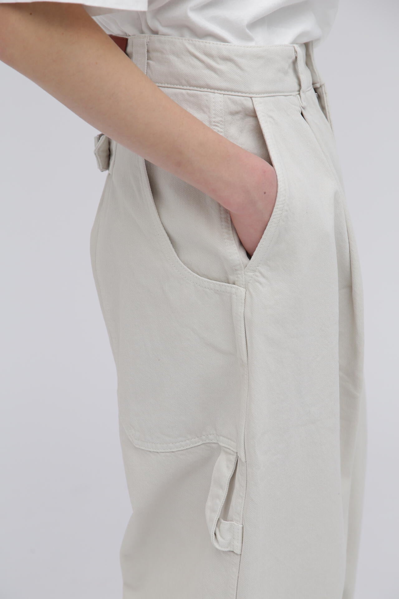 STUDIO NICHOLSON / ARCHIVE MODEL STRIPE DENIM PLEATED CARPENTER PANT