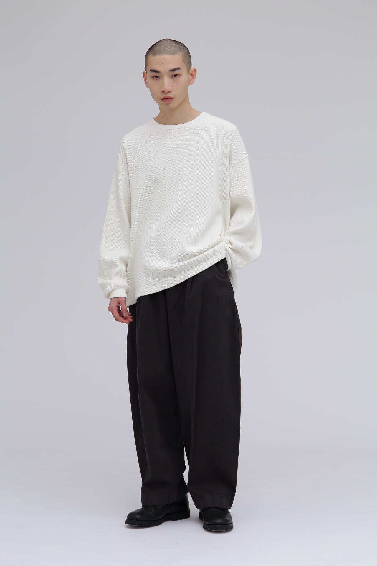 STUDIO NICHOLSON / ARCHIVE MODEL STRIPE DENIM PLEATED CARPENTER PANT