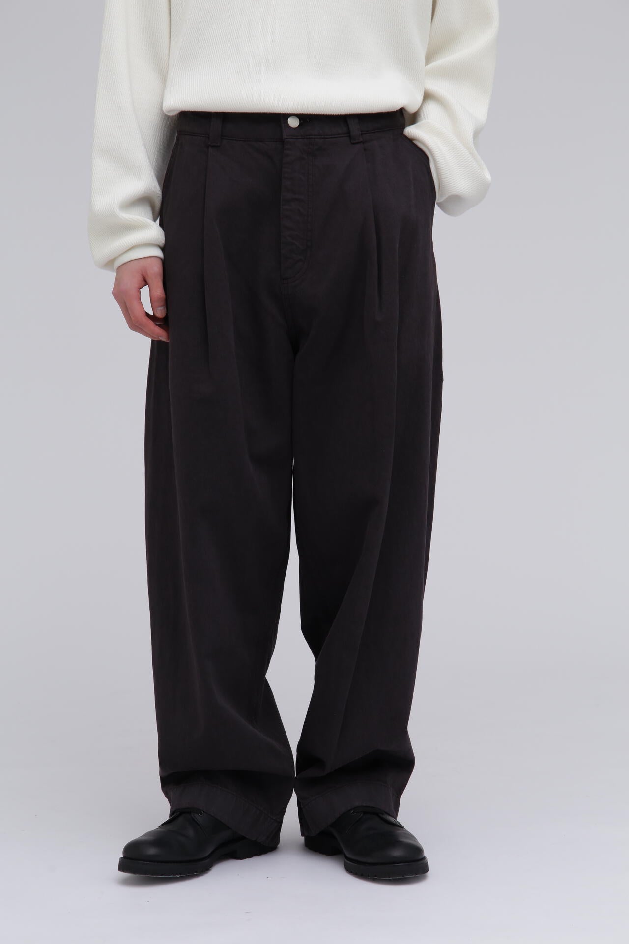 STUDIO NICHOLSON / ARCHIVE MODEL STRIPE DENIM PLEATED CARPENTER PANT