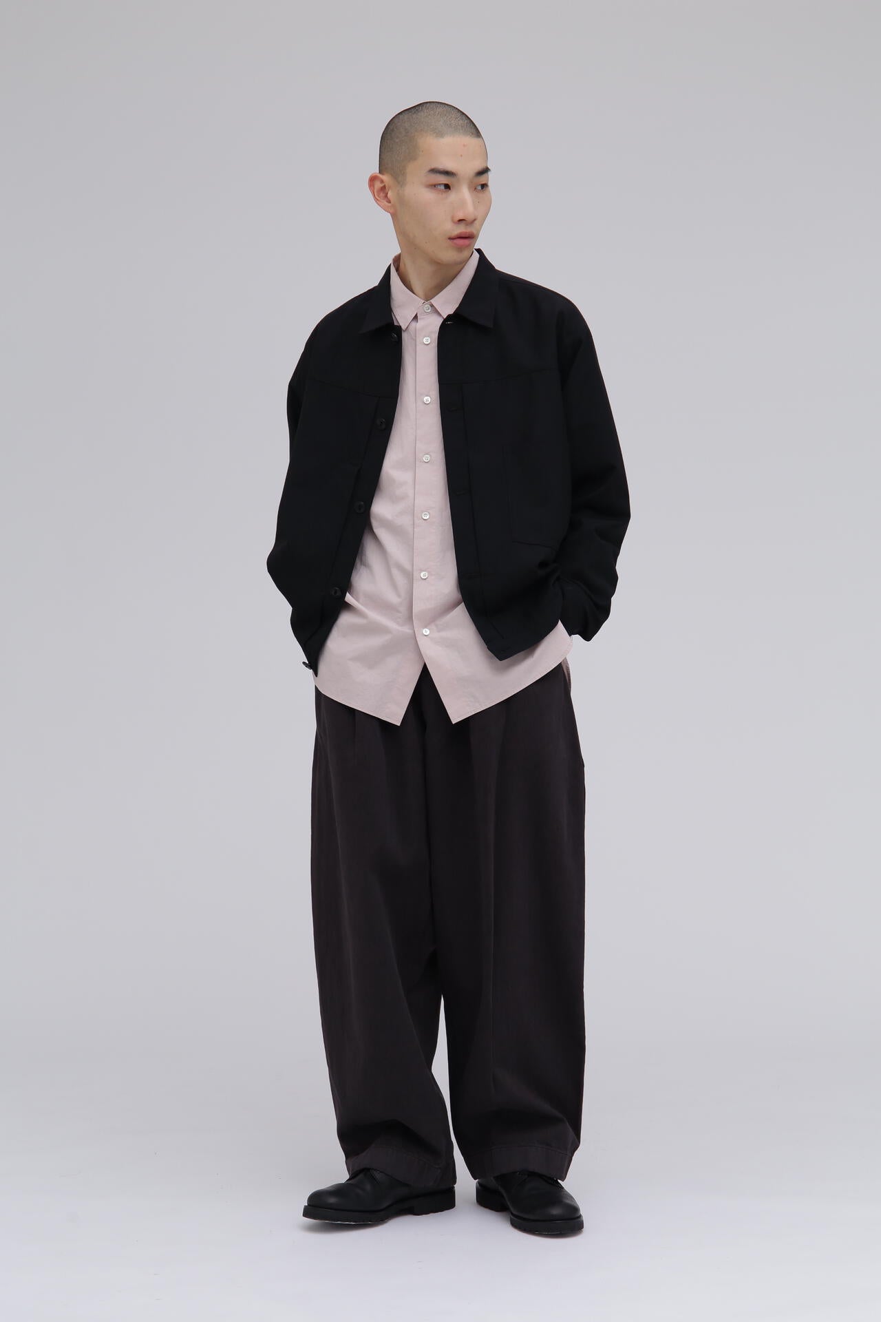 STUDIO NICHOLSON / ARCHIVE MODEL STRIPE DENIM PLEATED CARPENTER PANT