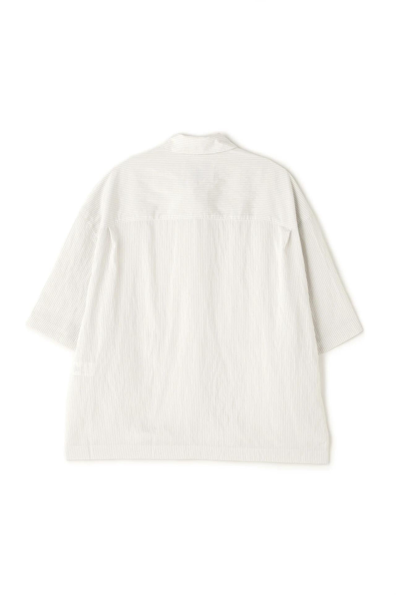 ［別注］STUDIO NICHOLSON / CRINKLE FINE STRIPE SHORT SLEEVE BOXY SHIRT