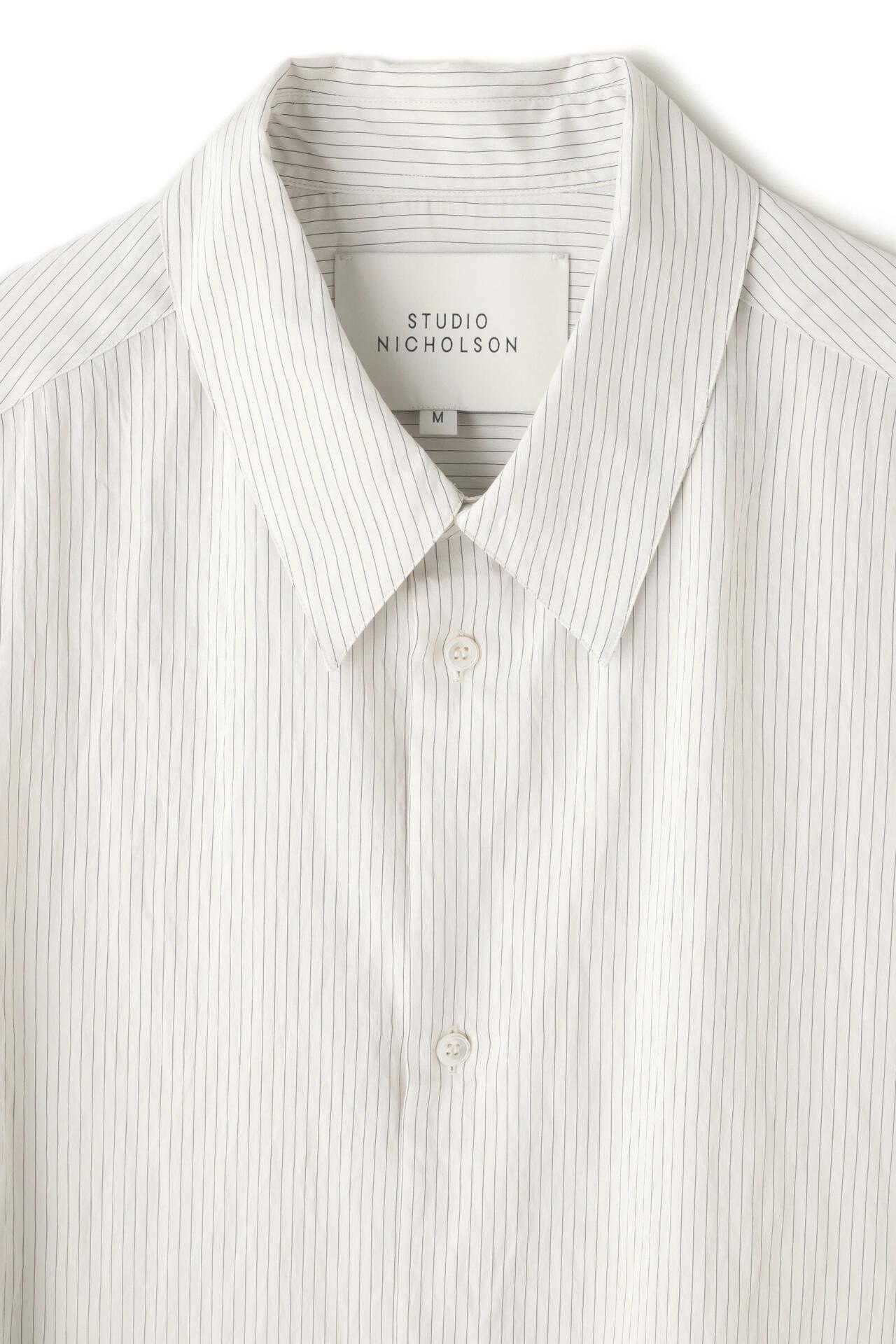 ［別注］STUDIO NICHOLSON / CRINKLE FINE STRIPE SHORT SLEEVE BOXY SHIRT