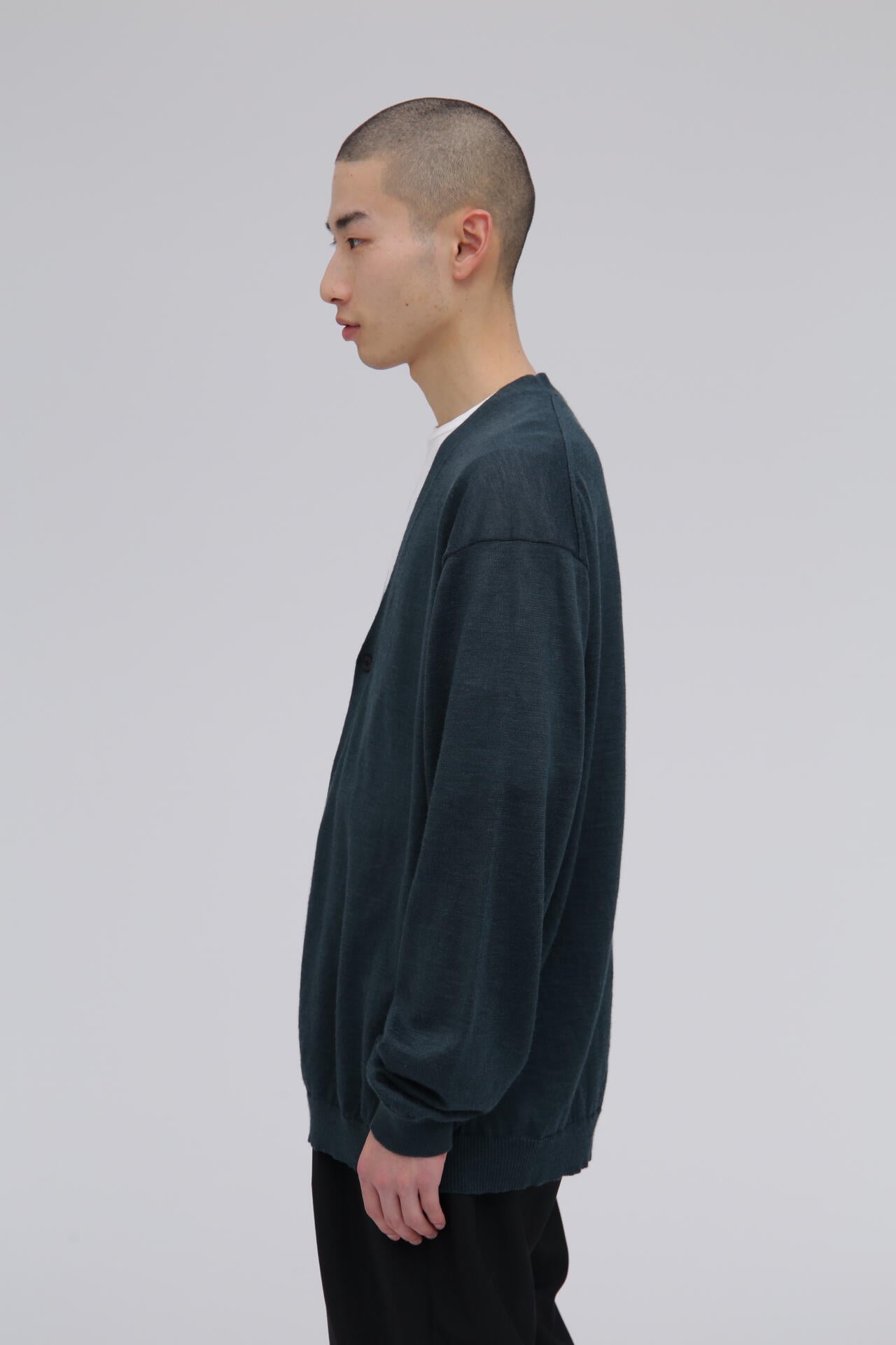 ATON / RAMIE CASHMERE V-NECK KNIT CARDIGAN