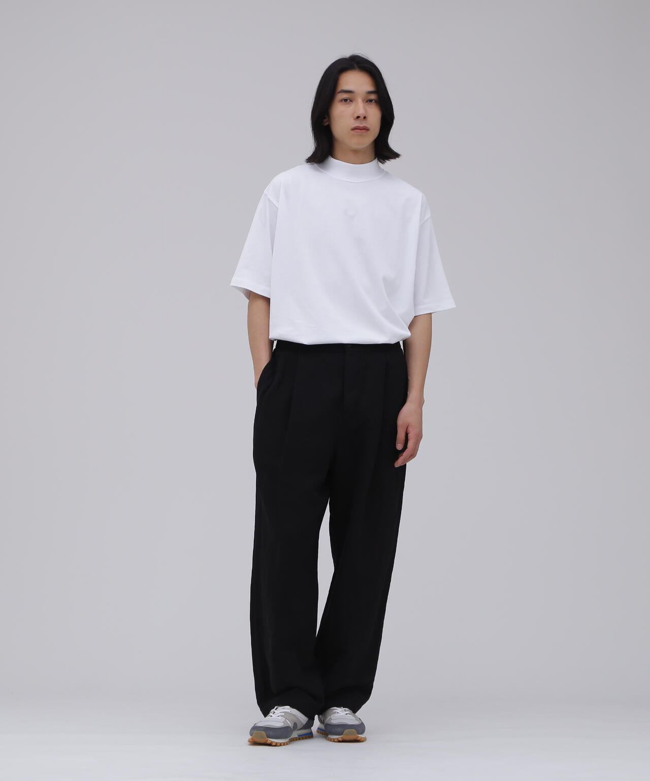 ATON / DRY COTTON JERSEY STANDARD MOCKNECK T-SHIRT