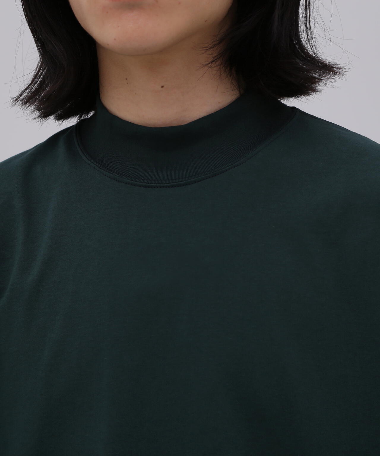 ATON / DRY COTTON JERSEY STANDARD MOCKNECK T-SHIRT
