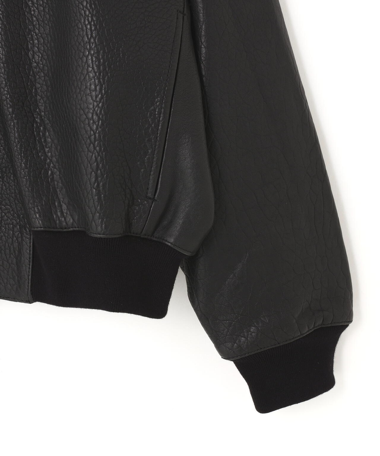 STUDIO NICHOLSON / TEXTURED LEATHER HARRINGTON JACKET