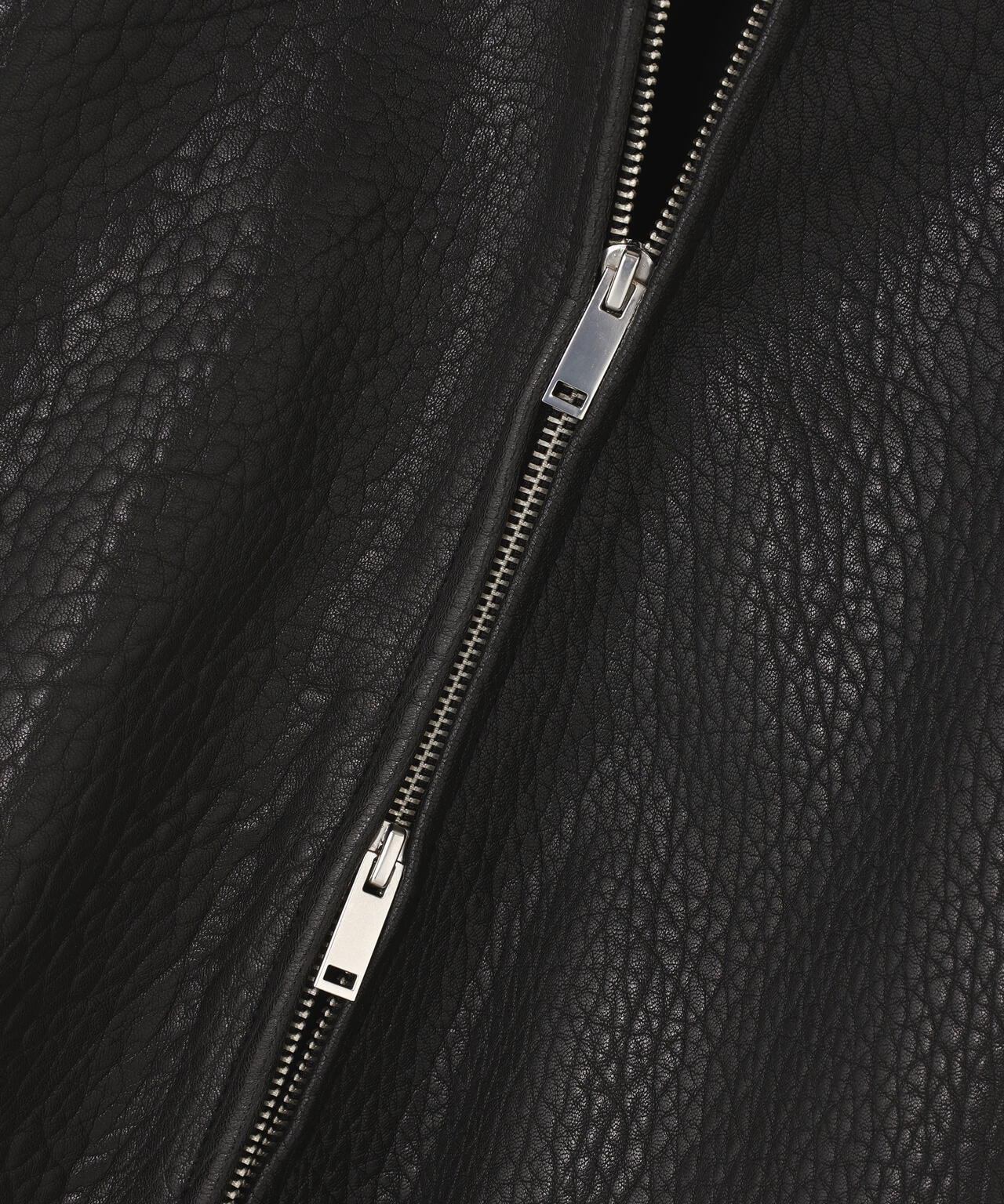 STUDIO NICHOLSON / TEXTURED LEATHER HARRINGTON JACKET