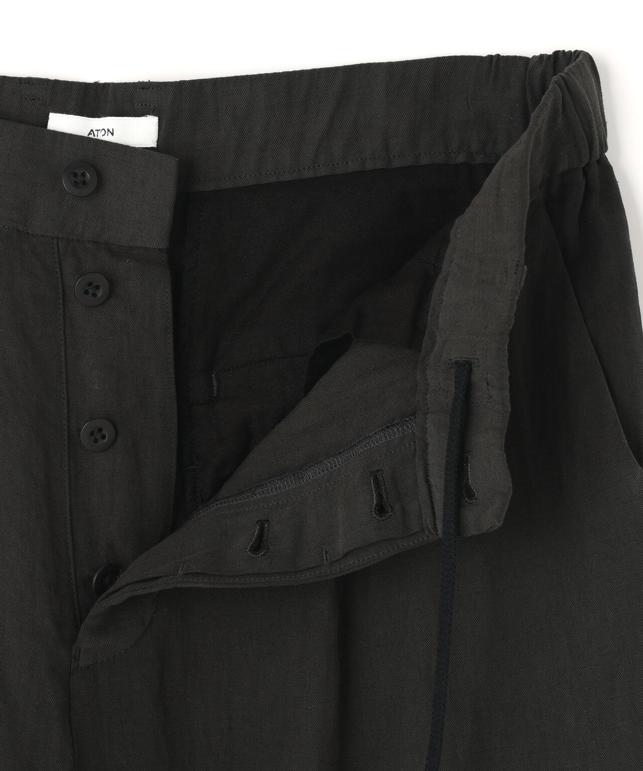 ATON / COTTON LINEN VOILE LOOSE FIT PANTS