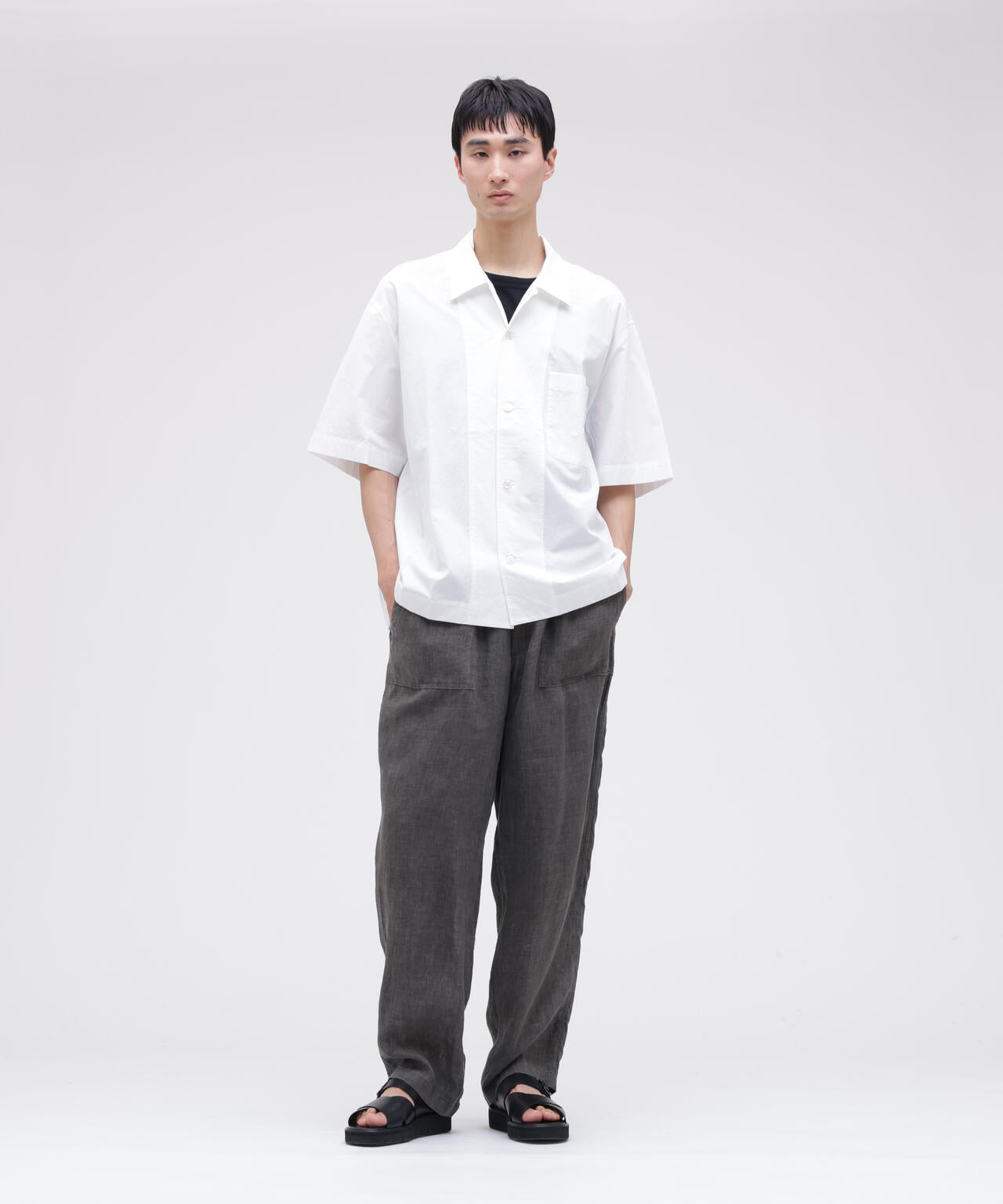STUDIO NICHOLSON / TYPEWRITER COTTON SHORT SLEEVE SHIRT