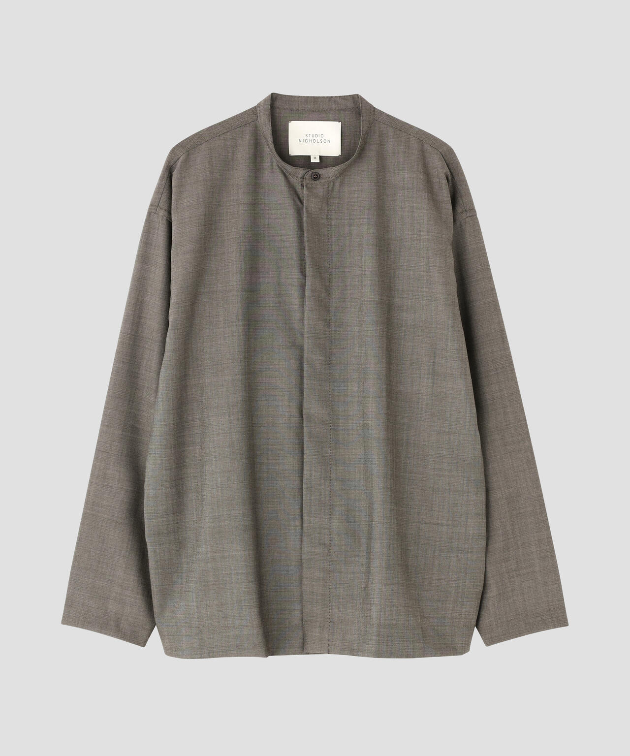 STUDIO NICHOLSON / TROPICAL WOOL GRANDAD COLLAR SHIRT
