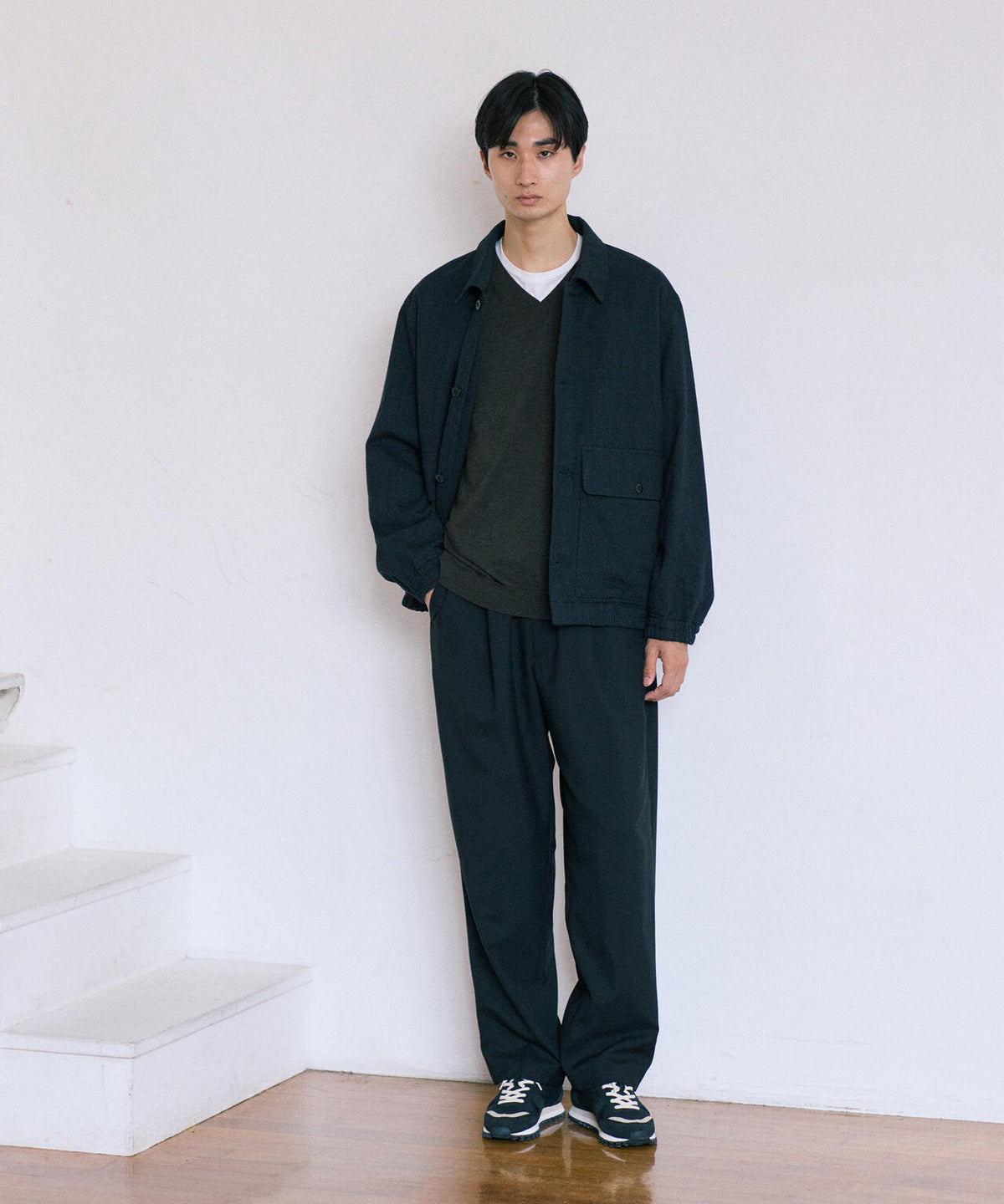 ATON / WOOL COTTON KERSEY WORK JACKET