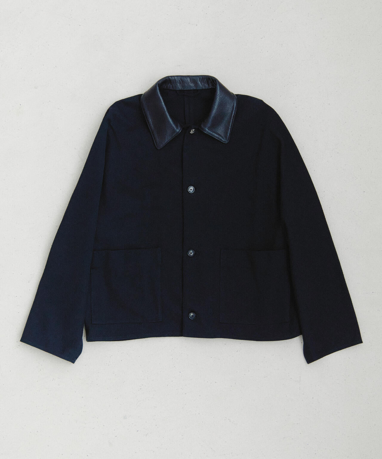[別注] blurhms / [UNISEX] DENIM-LEATHER SHORT JACKET