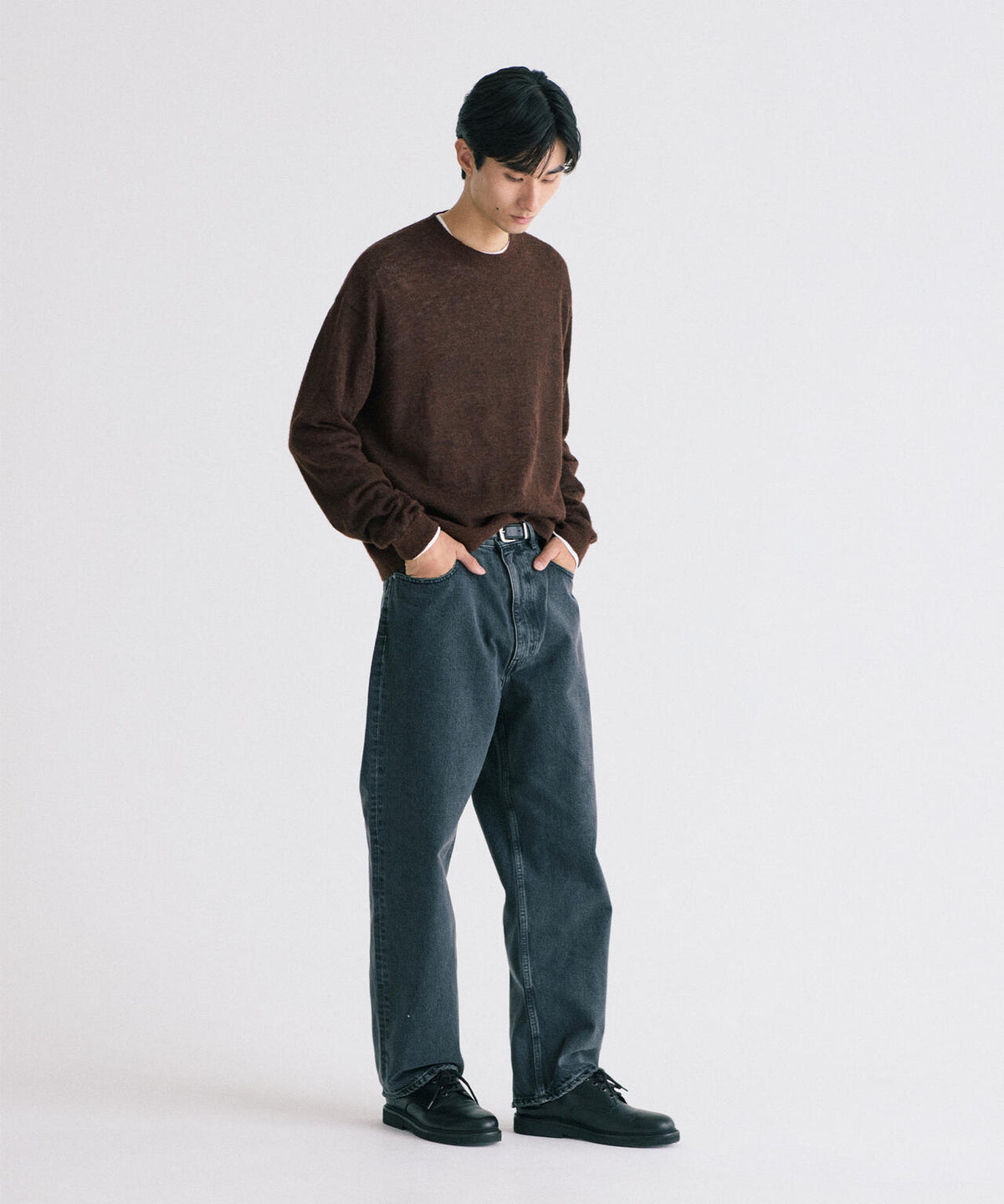 STUDIO NICHOLSON / FINE ALPACA 12GG SLIM FIT CREW NECK