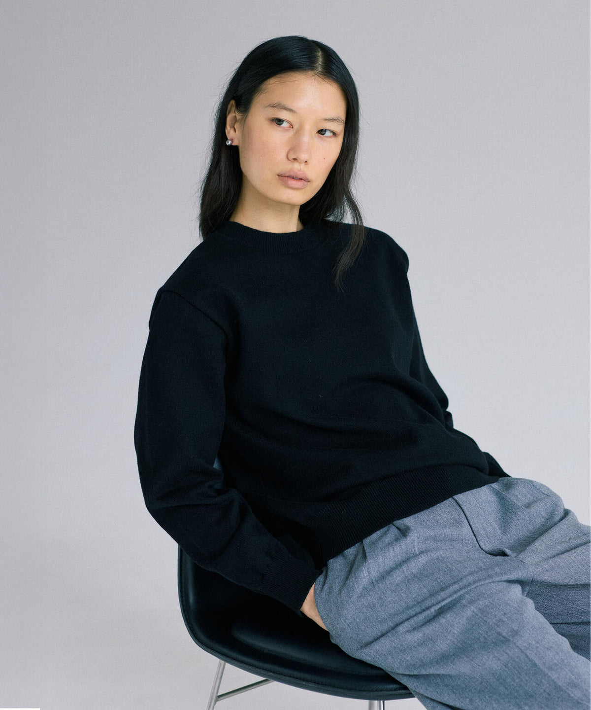 Yonetomi / [UNISEX] RIGID CASHMERE SWEATER Crew Neck Pullover - RAW