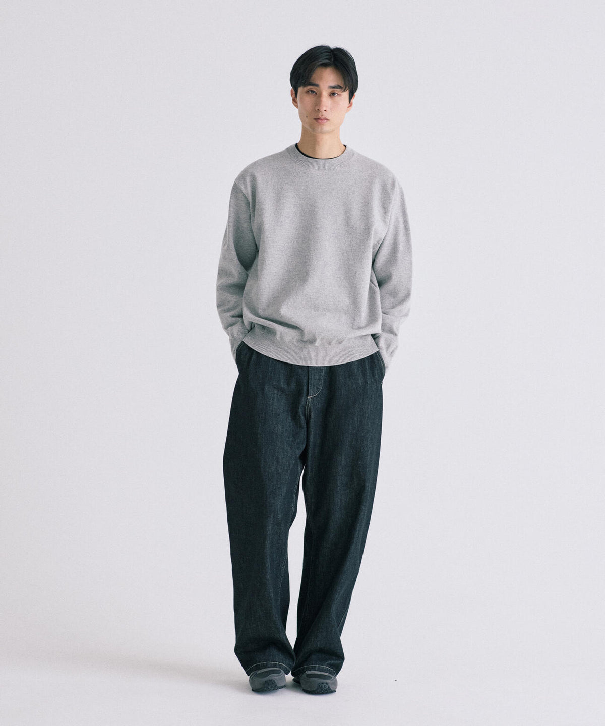 Yonetomi / [UNISEX] RIGID CASHMERE SWEATER Crew Neck Pullover - RAW