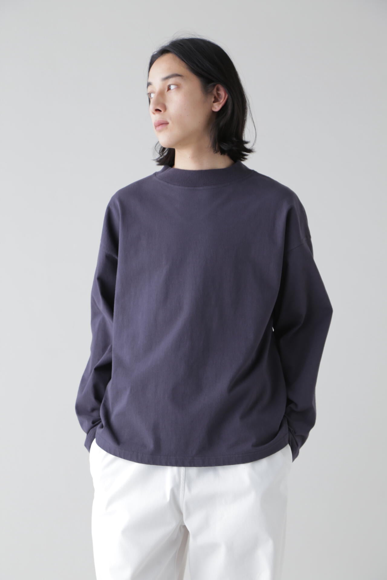 Ｙ / ORGANIC COTTON JERSEY MOCK NECK P/O