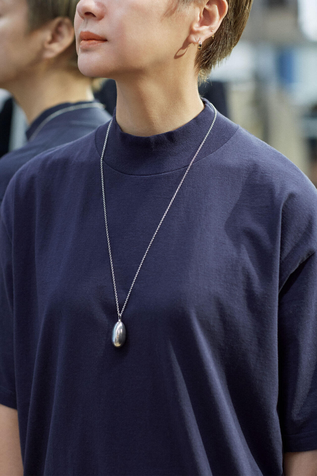 Ｙ / ORGANIC COTTON JERSEY MOCK NECK S/S T