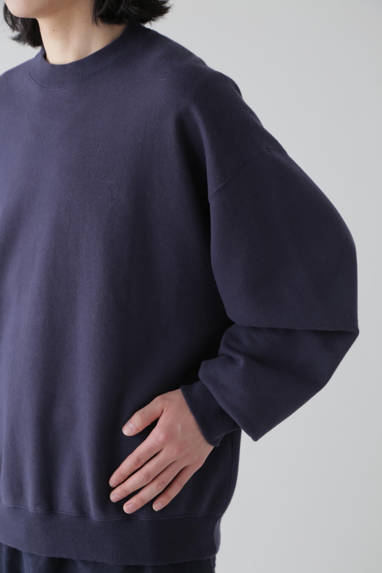 Ｙ / ORGANIC COTTON BLEND HEAVY WEIGHT FLEECE CREW NECK