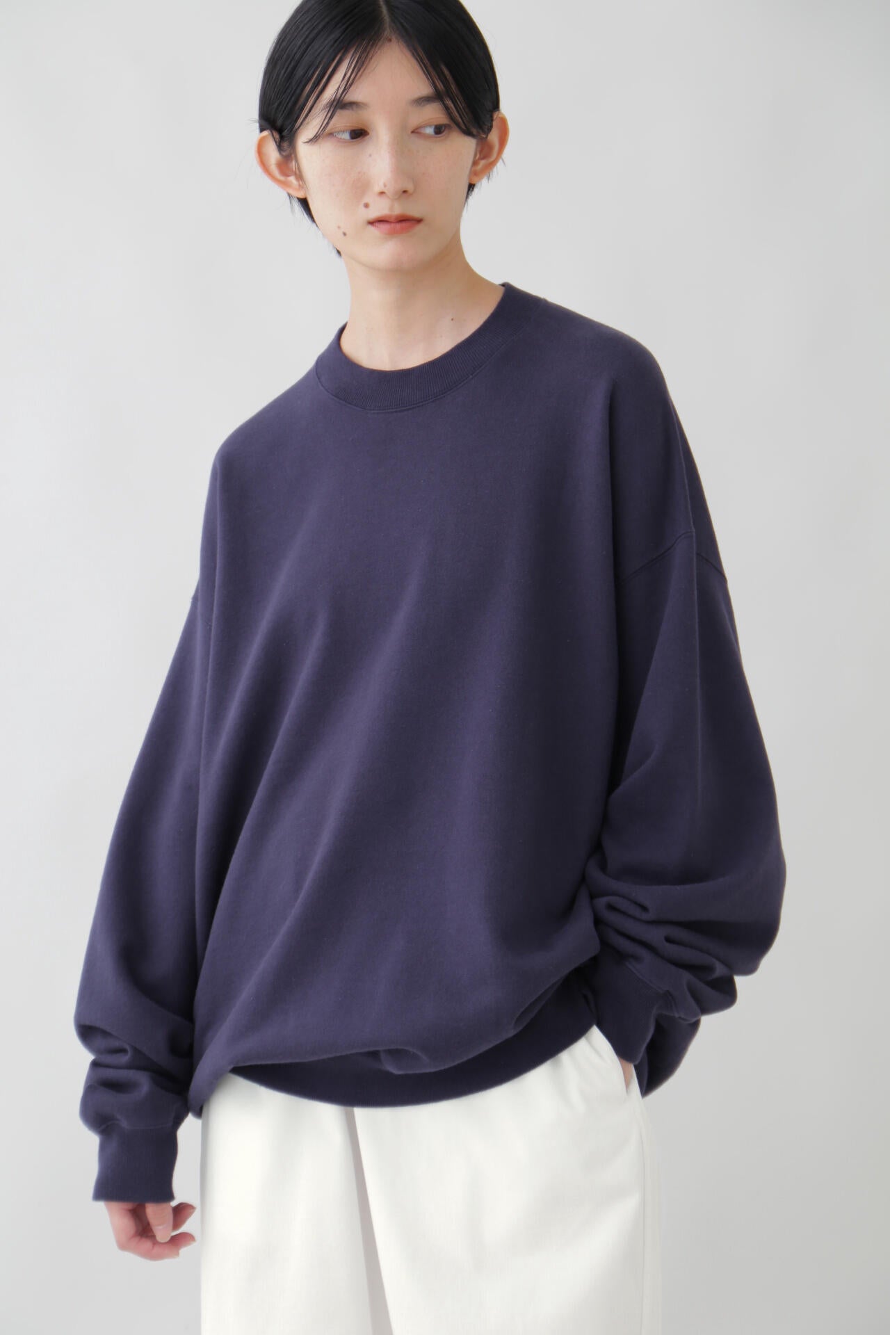 Ｙ / ORGANIC COTTON BLEND HEAVY WEIGHT FLEECE CREW NECK