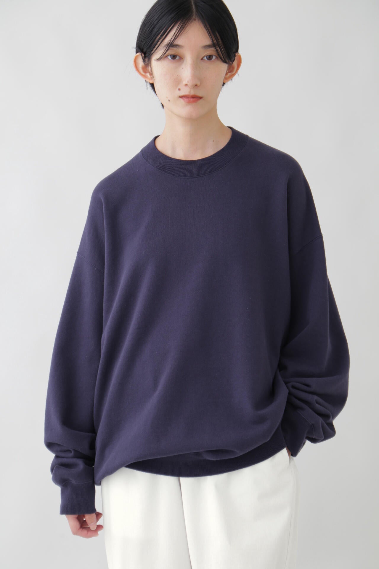 Ｙ / ORGANIC COTTON BLEND HEAVY WEIGHT FLEECE CREW NECK