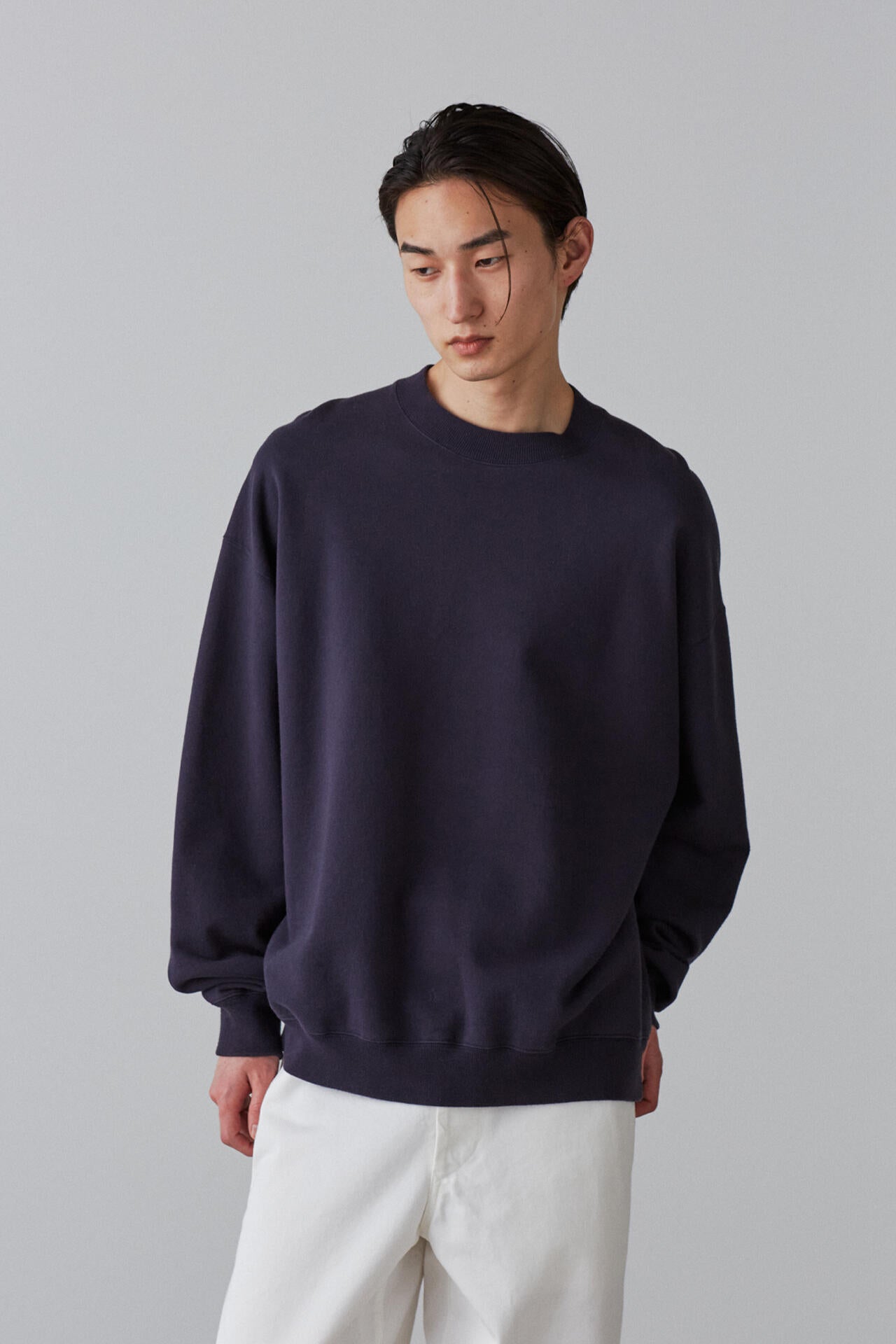 Ｙ / ORGANIC COTTON BLEND HEAVY WEIGHT FLEECE CREW NECK