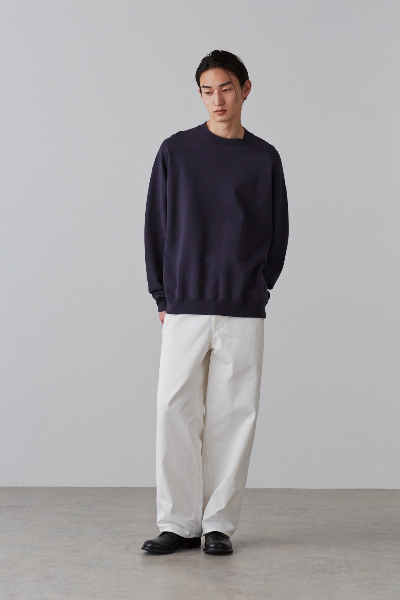 Ｙ / ORGANIC COTTON BLEND HEAVY WEIGHT FLEECE CREW NECK