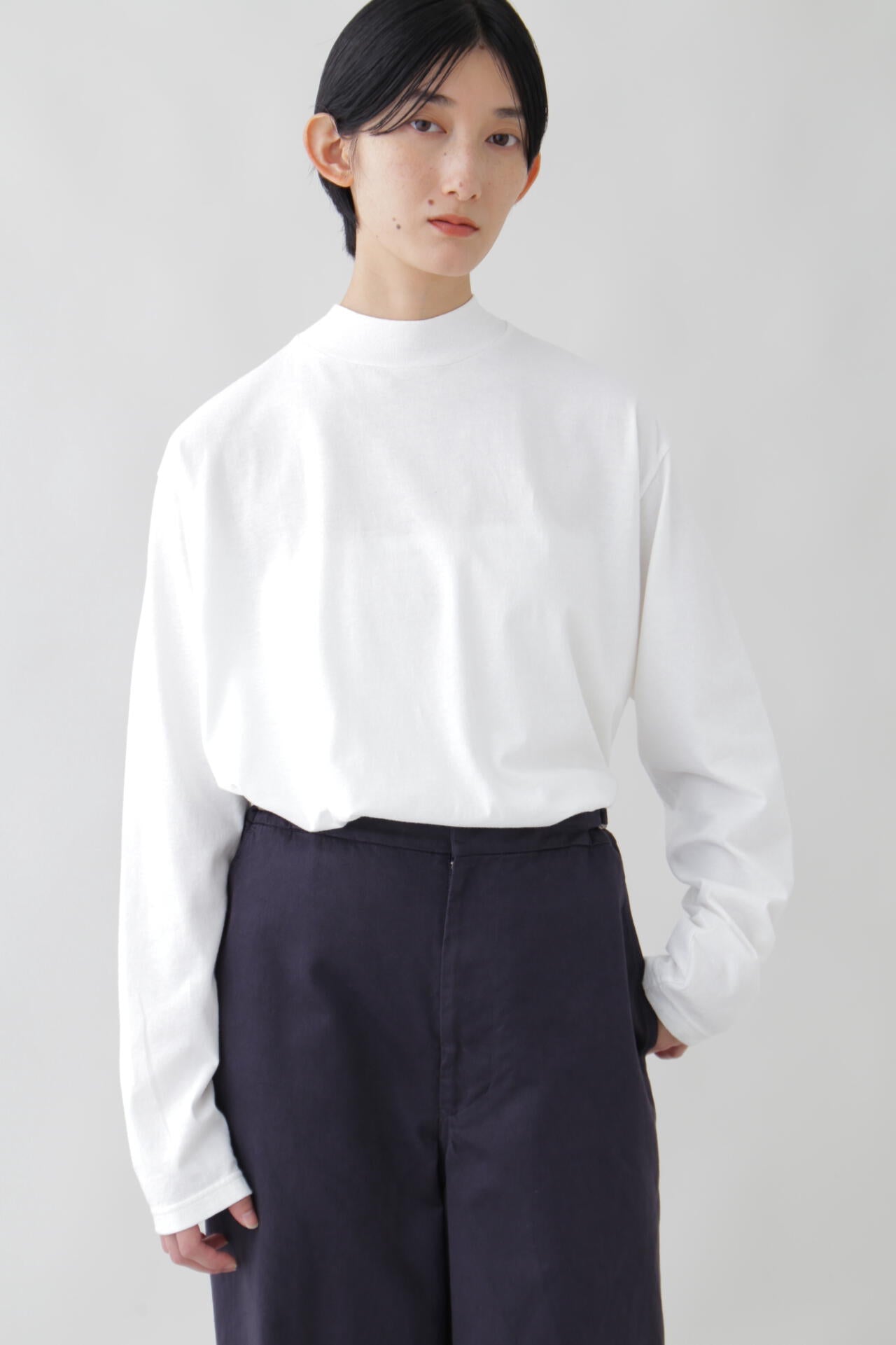 Ｙ / ORGANIC COTTON JERSEY MOCK NECK L/S T