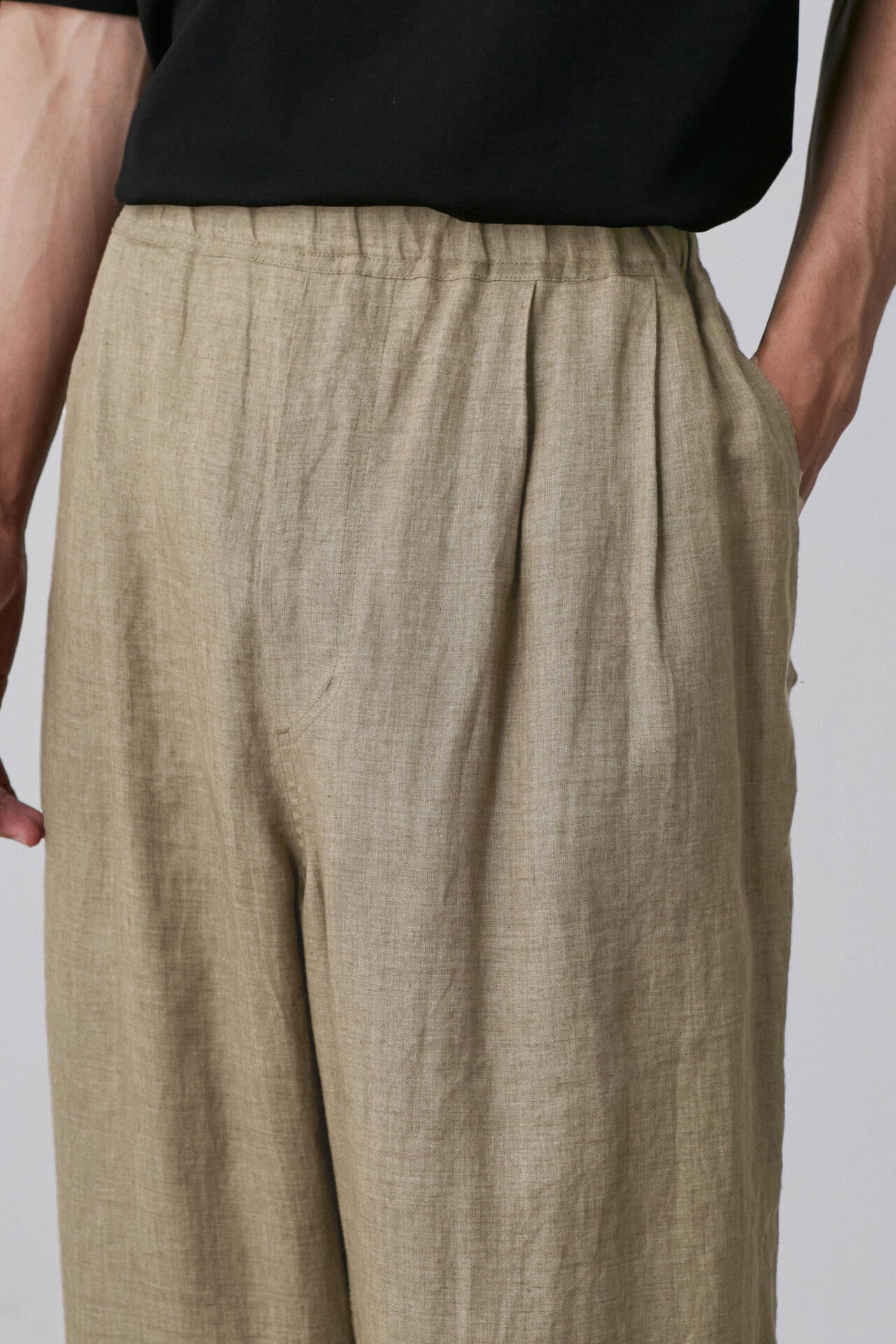 YLEVE / LINEN POPLIN TROUSERS