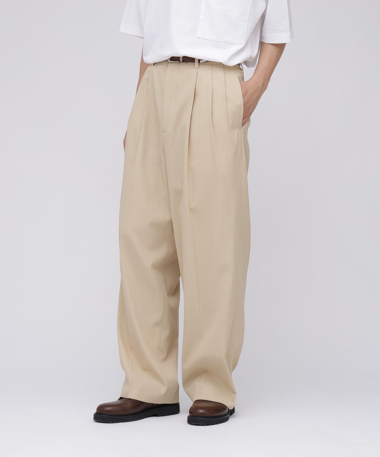 YLEVE / HIGHTWISTED COTTON GABA TROUSERS